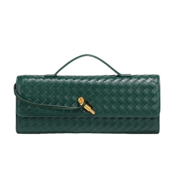 Handwoven Soft Leather Handbag Organ Bag Solid Color Crossbody Handbag :[ - Picture 1 of 6